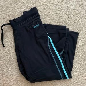 Reebok black and teal yoga pant